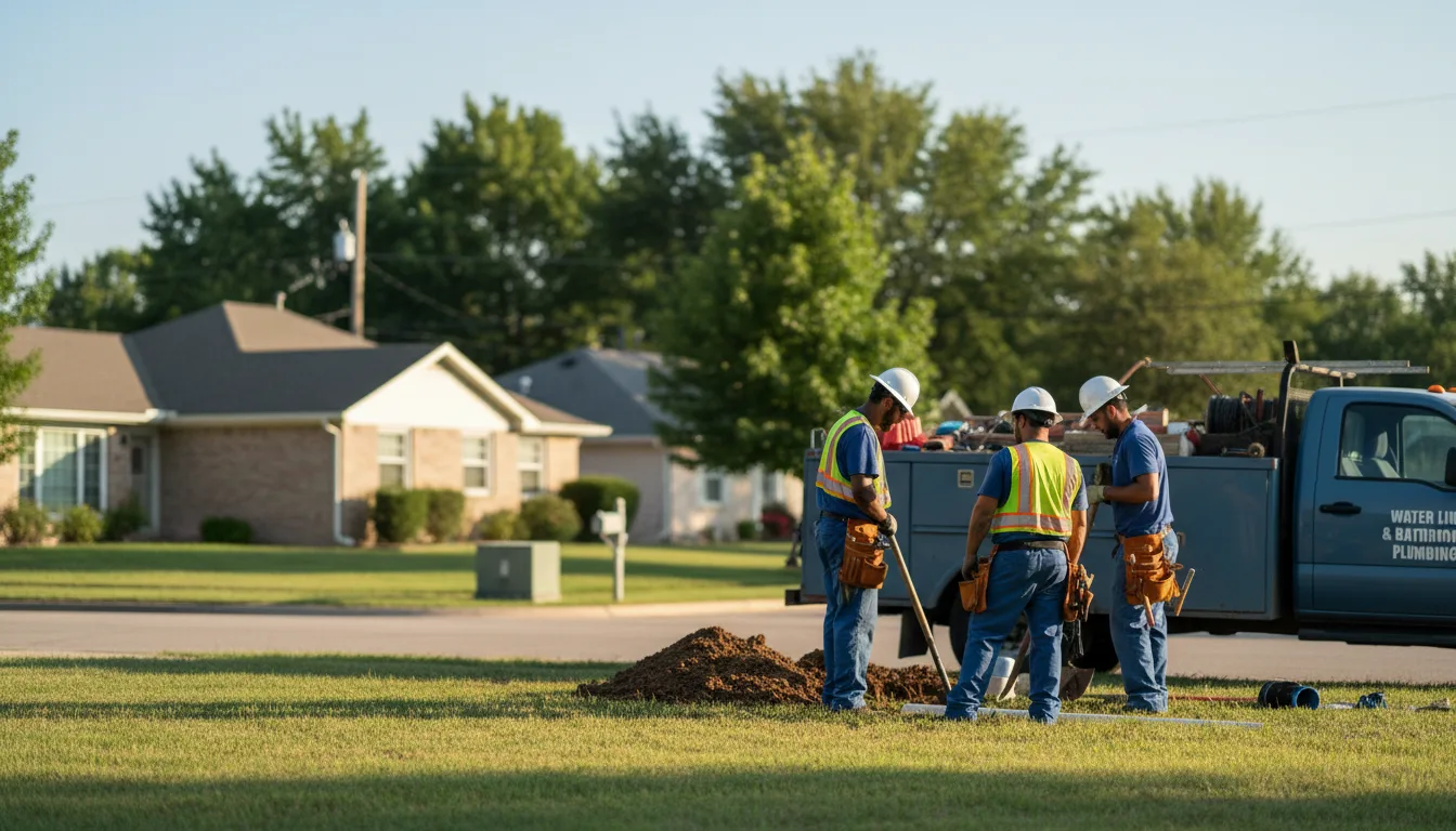 Residential water line and bathroom plumbing service in Alger, OH